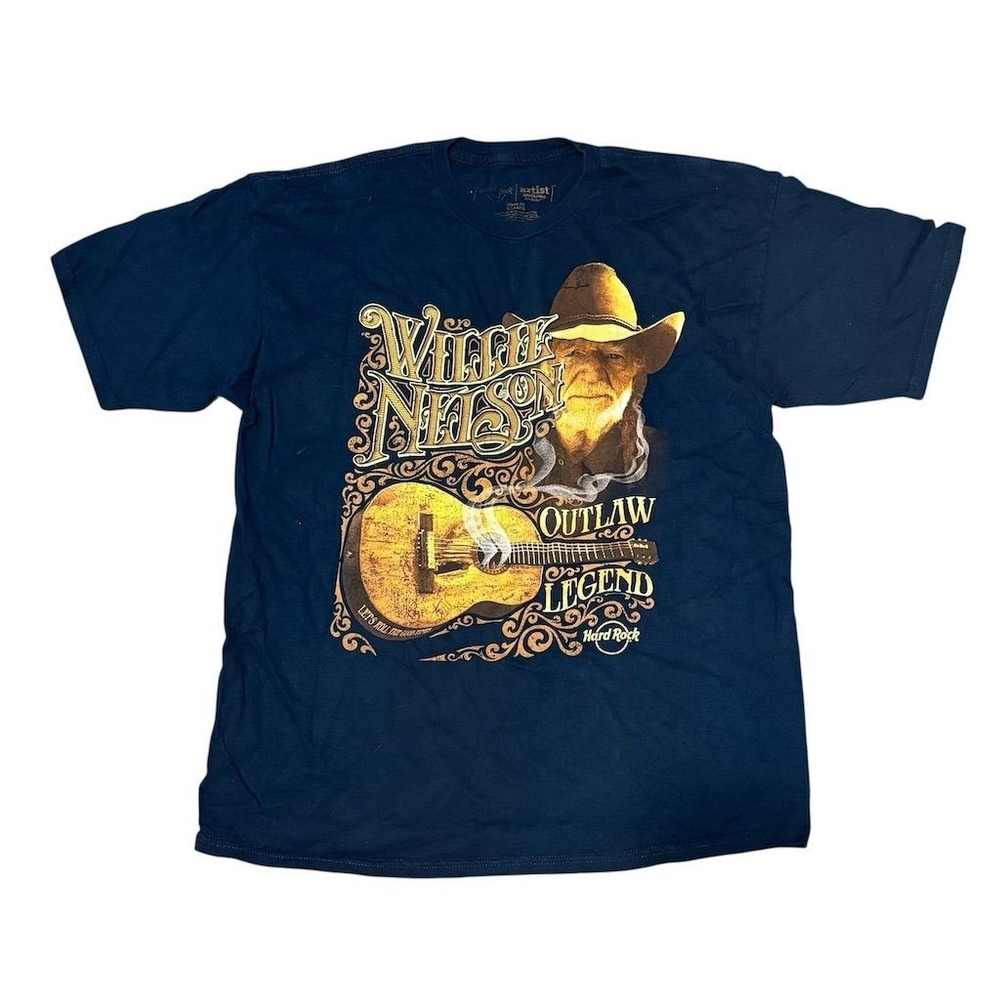 Hard Rock Cafe Willie Nelson Outlaw‎ Legend Men's T-Shirt Black Size XL